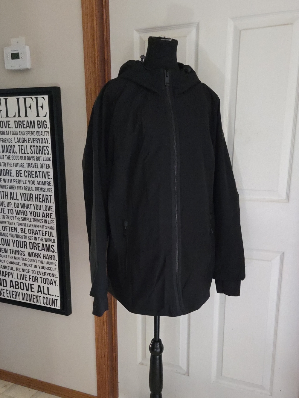 Women's Michael Kors Black Zip-Up Hooded Light Jacket